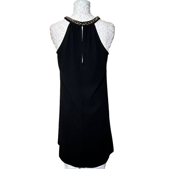 Calvin Klein Sleeveless Gold Neck Chain Halter Cocktail A-Line Dress Women's 6 - Picture 3 of 8